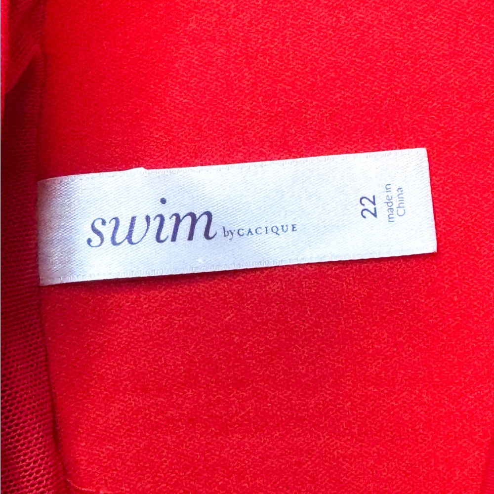 Swim by Cacique 3XL 22 One Piece Red “Swim & Tonic” Swimsuit Adjustable Straps - Picture 7 of 9